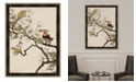 Melissa Van Hise Red Robin and Peach Blossoms Framed Giclee Wall Art - 35" x 47" x 2"